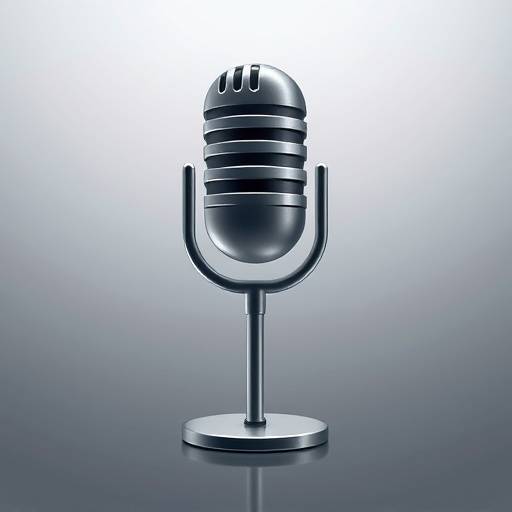 Icoon van een microfoon, symbool voor communicatie en presentatie.